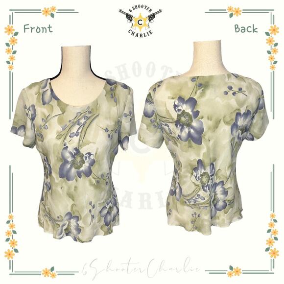 Vintage Jessica Howard Size Medium Blouse Lightweight Floral Design - Picture 1 of 6